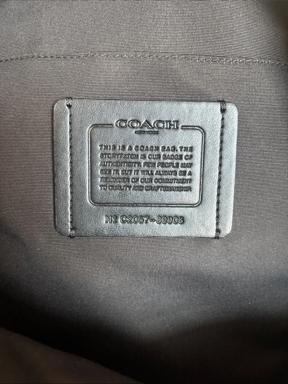 Black Coach One Strapped Backpack with Embossed Logo